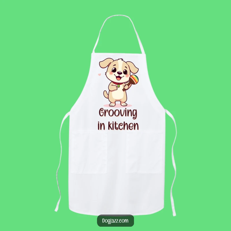 Funny Dancing Dog Maracas Apron: Cook with Rhythm!