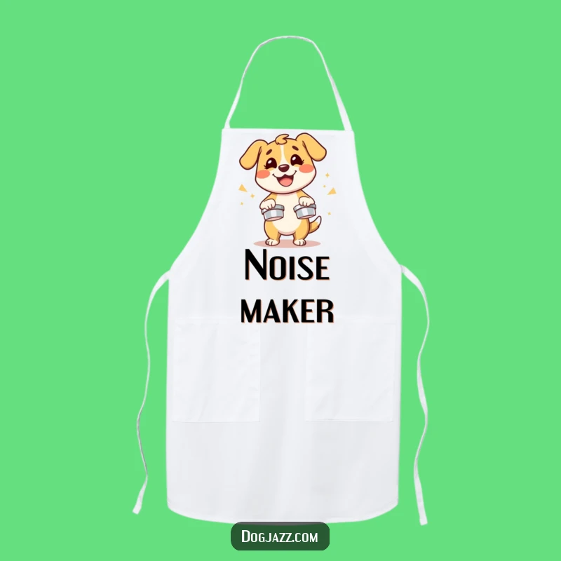 Funny Dog Cymbals Apron - Cook with Energy from this Musical Pup!