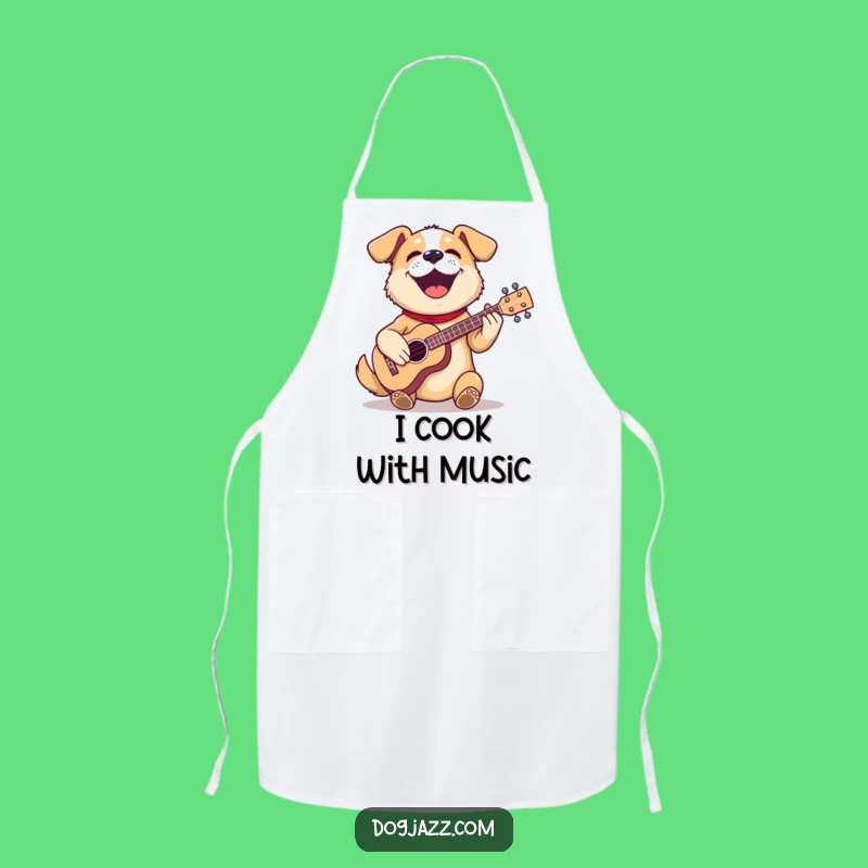 Funny Dog Ukulele Apron: Chef's Kitchen Wear for Musical Cooks and Dog Fans
