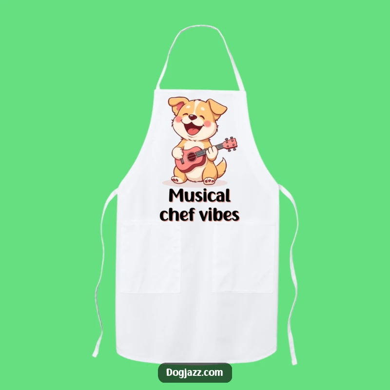 Funny Ukulele Dog Apron; Cook Up Happy Tunes With This Musical Chef Gift