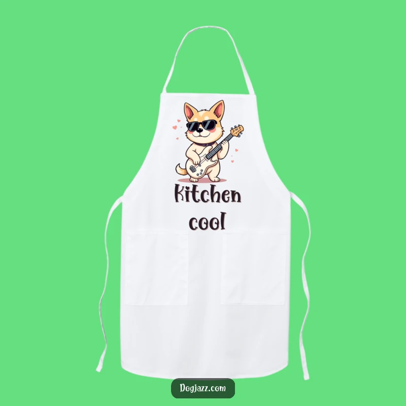 Funny Jazz Bass Dog Apron: Cool Cooking Gear for Him/Her Gift