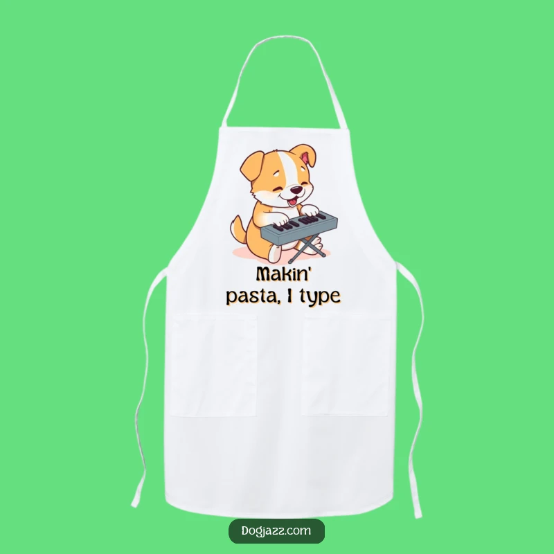 Funny Keyboard Dog Apron - Hilarious Kitchen Wear for Tech-Savvy Chefs