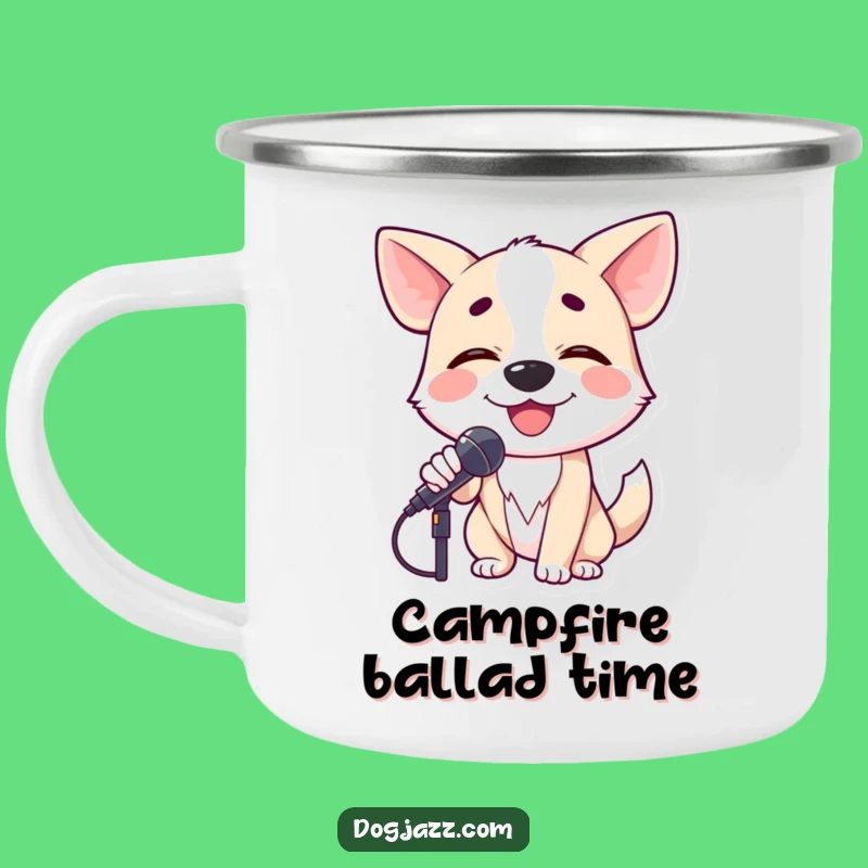 Funny Dog Singer Camping Mug: Serenade Your Adventures with Coffee