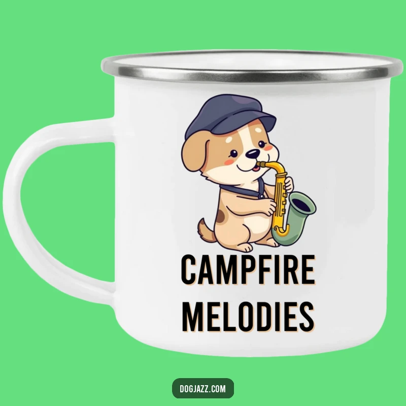 Funny Dog Saxophone Camping Mug: Bluesy Brews Outdoors, a Musician's Funny Gift
