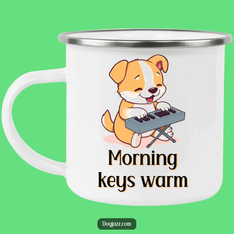 Funny Keyboard Dog Camping Mug - Adventure Fuel with Hilarious Tech Vigor