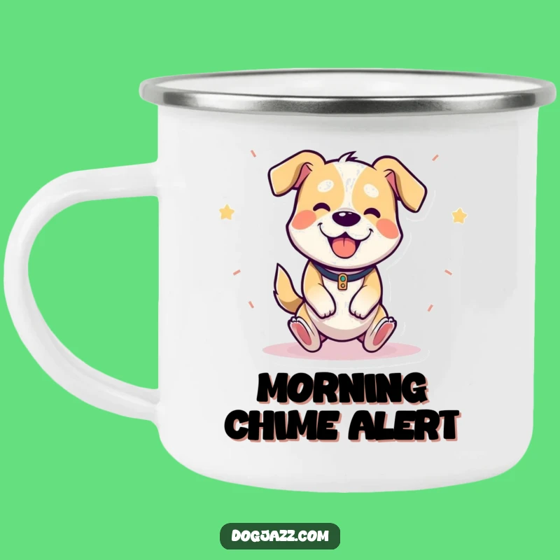 Funny Triangle Dog Camping Mug - Adventure Fuel with Hilarious Musical Joy