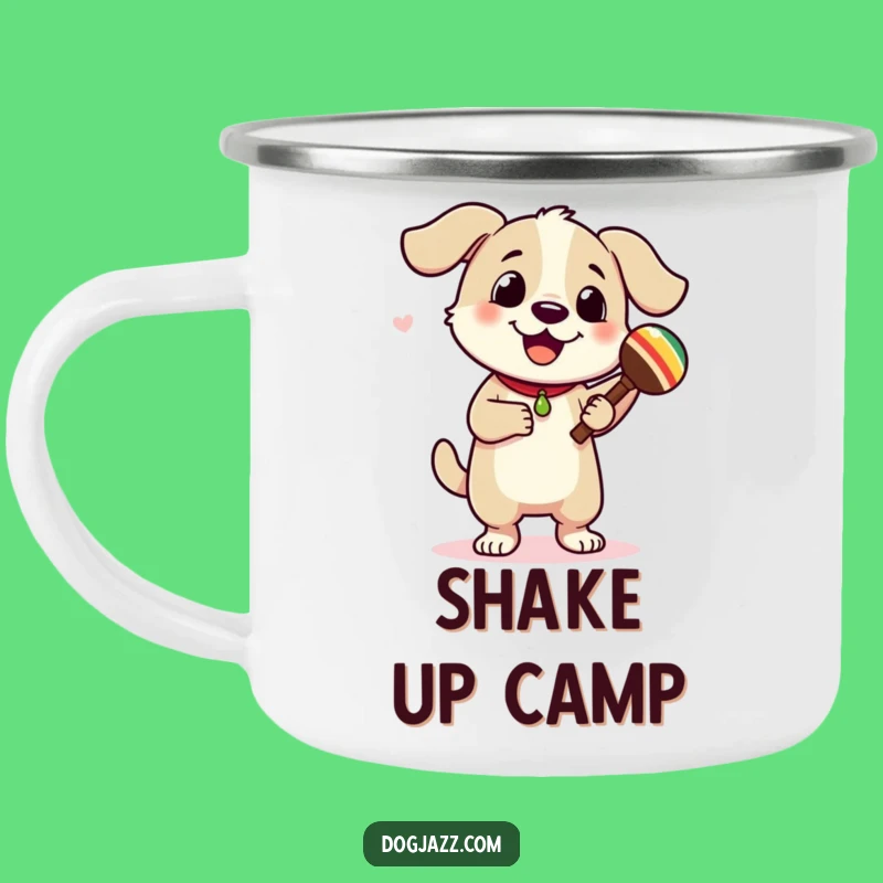 Funny Dancing Dog Maracas Camping Mug: Campfire Rhythms!