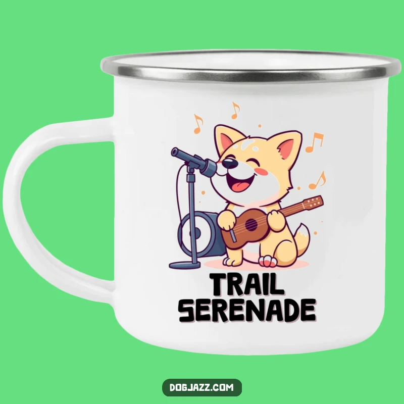 Funny Singing Dog Camping Mug: Jazzy Outdoor Music Fun Gift