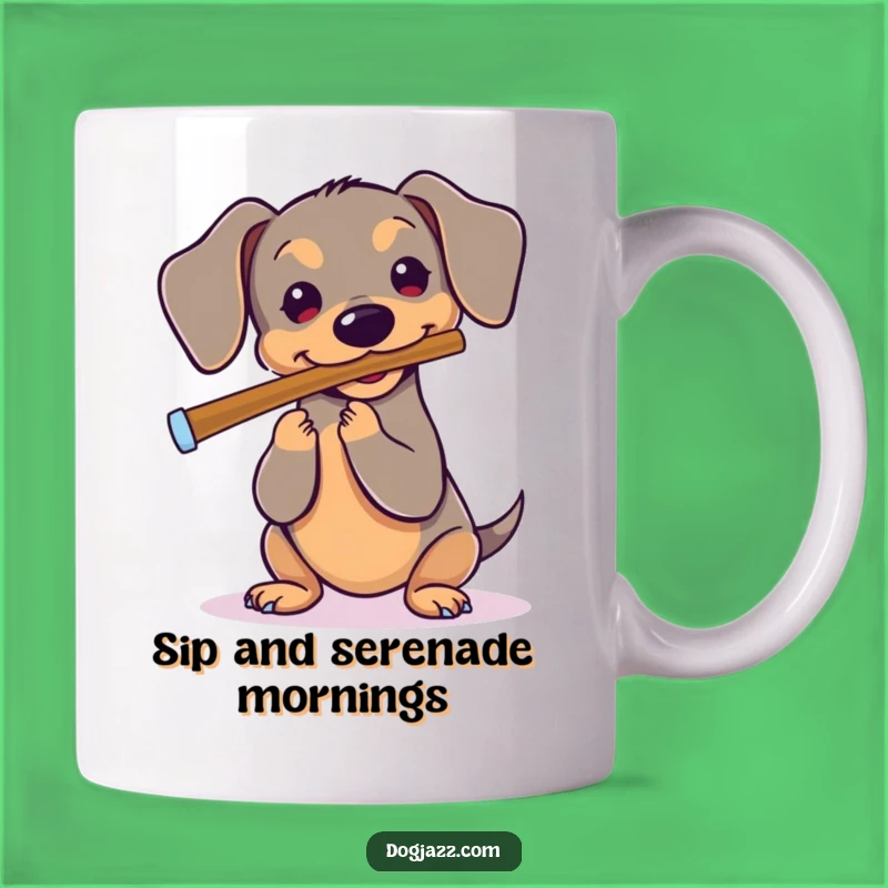 Funny Dachshund Flute Mug - Melodious Dog Lover's Hilarious Gift