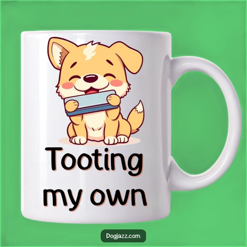 Funny Dog Harmonica Mug - Smiling Pup Blues Musician Gift