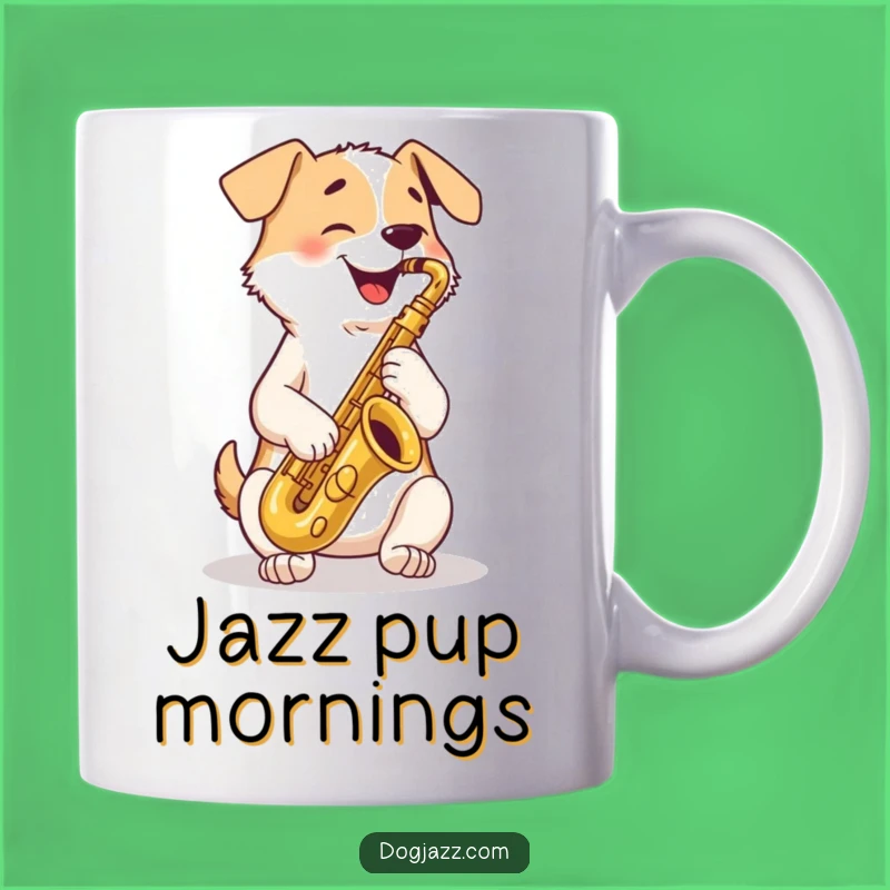 Funny Dog Saxophone Mug: Hilarious Jazz Gift for Music Lovers & Dog Owners