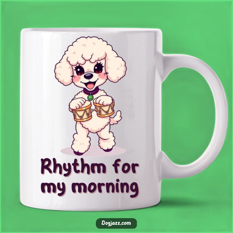 Funny Poodle Bongo Dancer Mug: A Hilarious Gift for Music Lovers