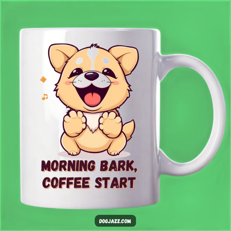 Funny Happy Barking Dog Mug - Hilarious Pet Rhythm Humor Gift