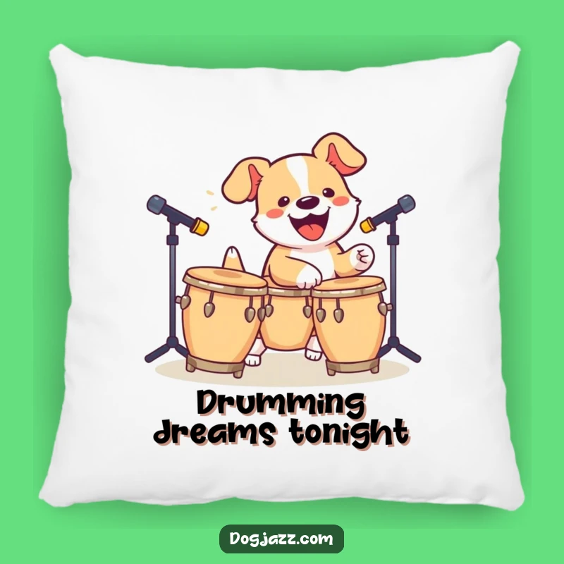 Comfy Funny Dog Bongo Pillow - Soft & Rhythmic Accent Decor