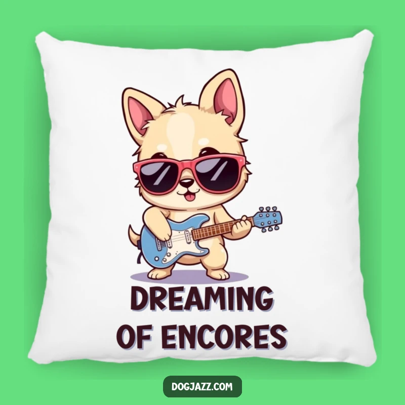 Funny Rocker Dog Pillow - Snuggle Up with a Canine Rockstar