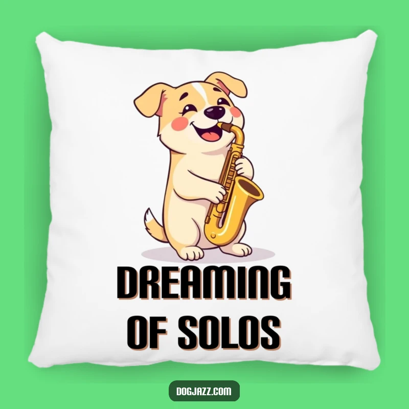 Funny Saxophone Dog Pillow: Cozy Comfort with Canine Jazz - Gift Idea!