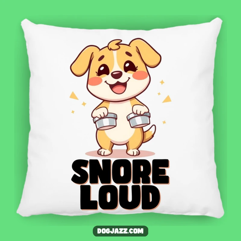 Funny Dog Cymbals Pillow - Cozy Comfort with an Energetic Pup!