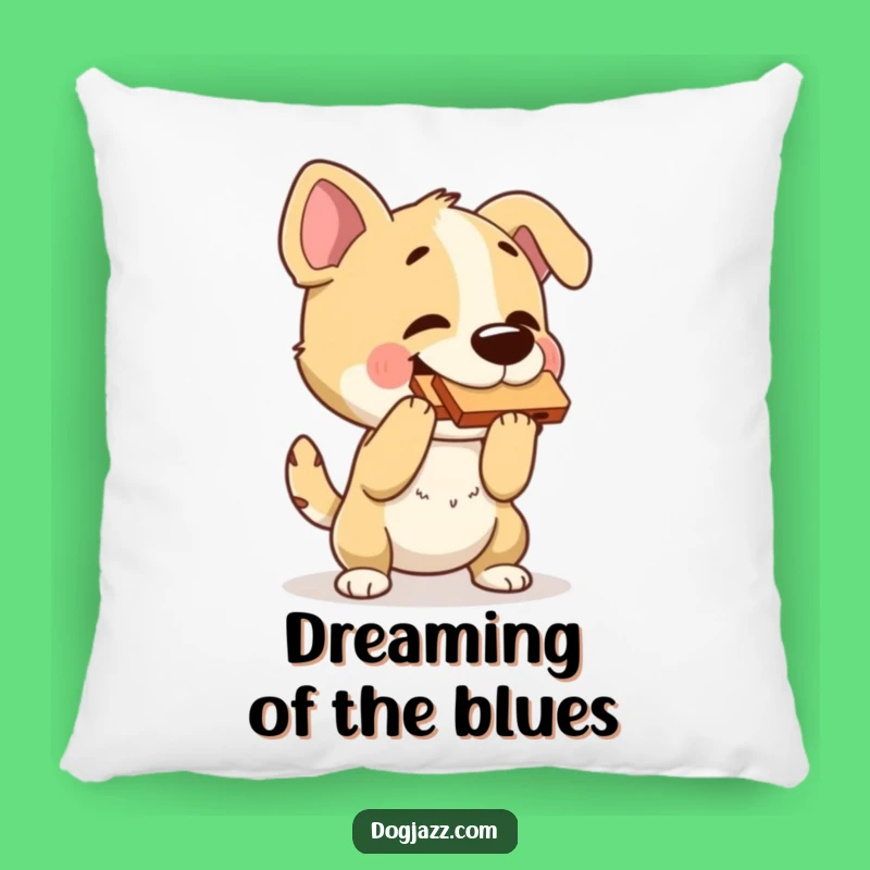 Funny Dog Harmonica Pillow: Soft Cushion for Music Lovers and Dog Fans