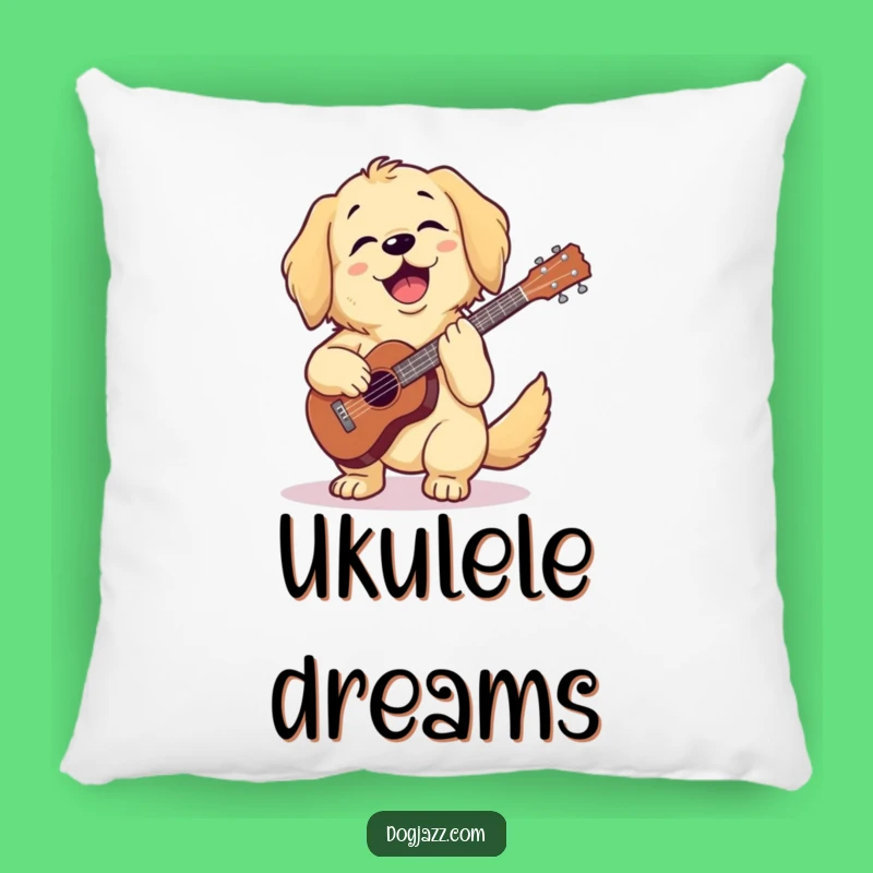 Funny Golden Retriever Ukulele Pillow: Cozy Comfort with a Musical Wag