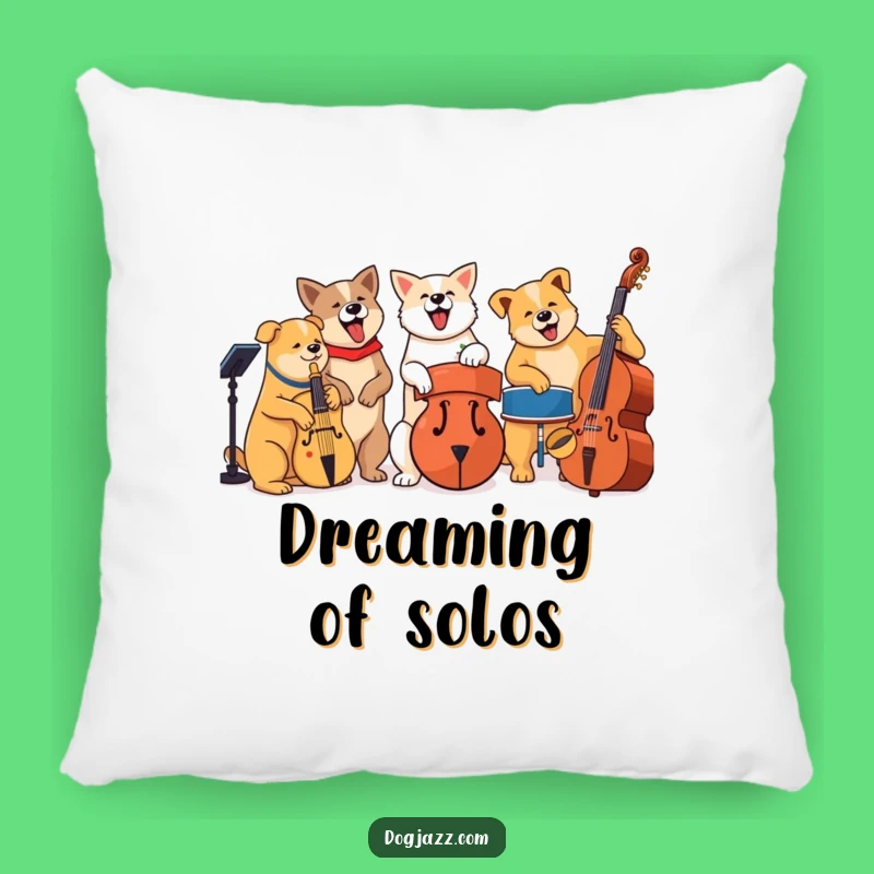 Funny Jazz Dog Band Pillow: Cozy & Cool Canine Music Throw Pillow Gift