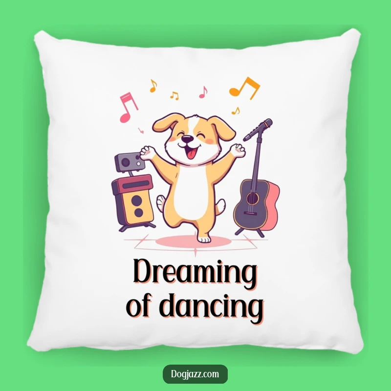 Funny Jazzy Dog Pillow - Comfy Humor Cushion for Music Lovers