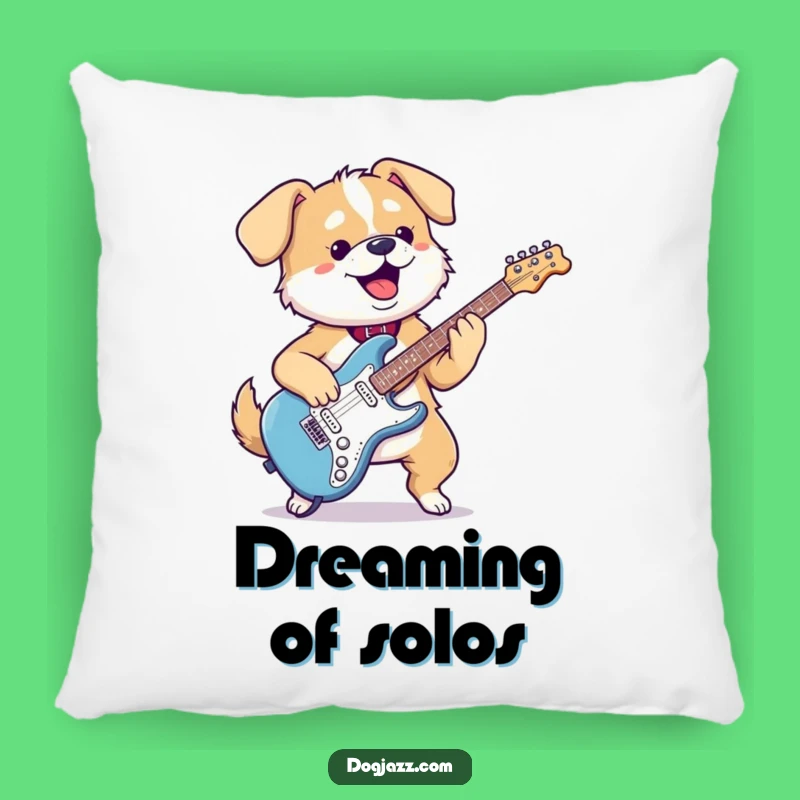 Funny Kawaii Dog Guitar Pillow - Cozy Rocking Pup Decor Gift