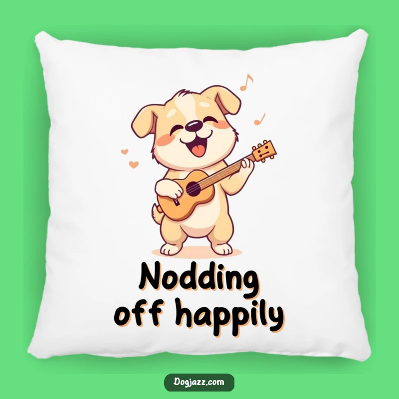 Funny Dog Comfort Pillow: Cool Jazz Rhythm Decor Gift