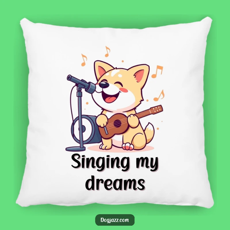 Funny Singing Dog Pillow: Cozy Jazzy Accent for Music Fans Gift