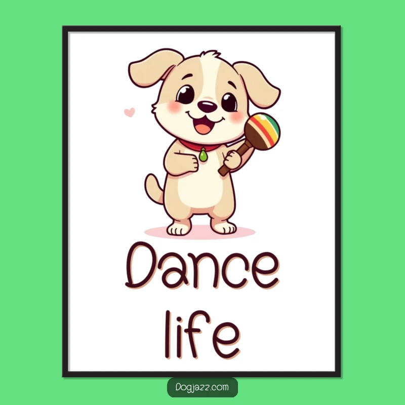 Funny Dancing Dog Maracas Digital Art: Instant Fiesta Download!