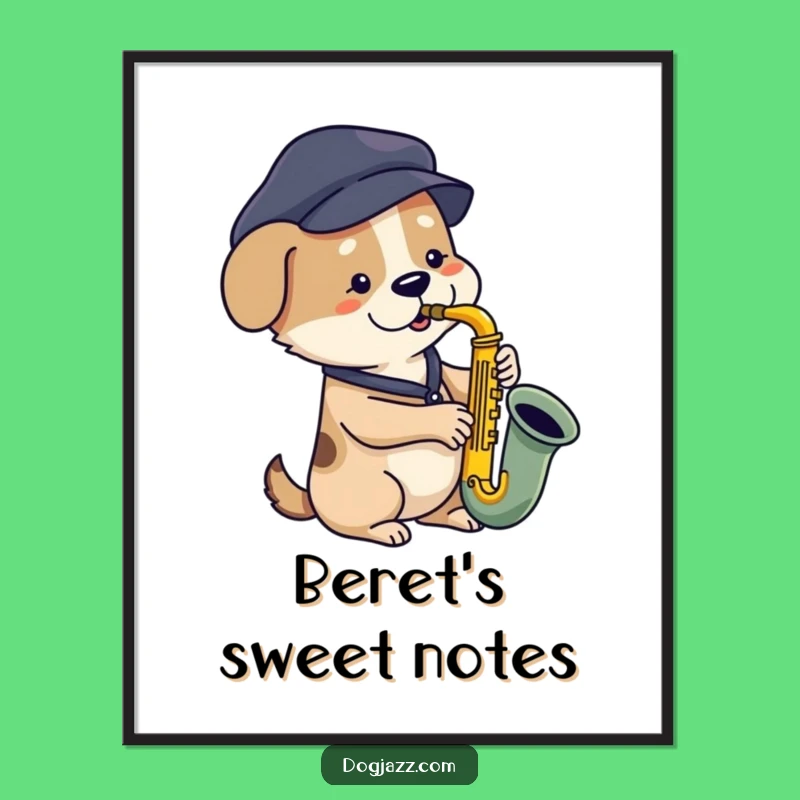 Funny Dog Saxophone Digital Print: Instant Cool Decor, a Jazzy Funny Gift