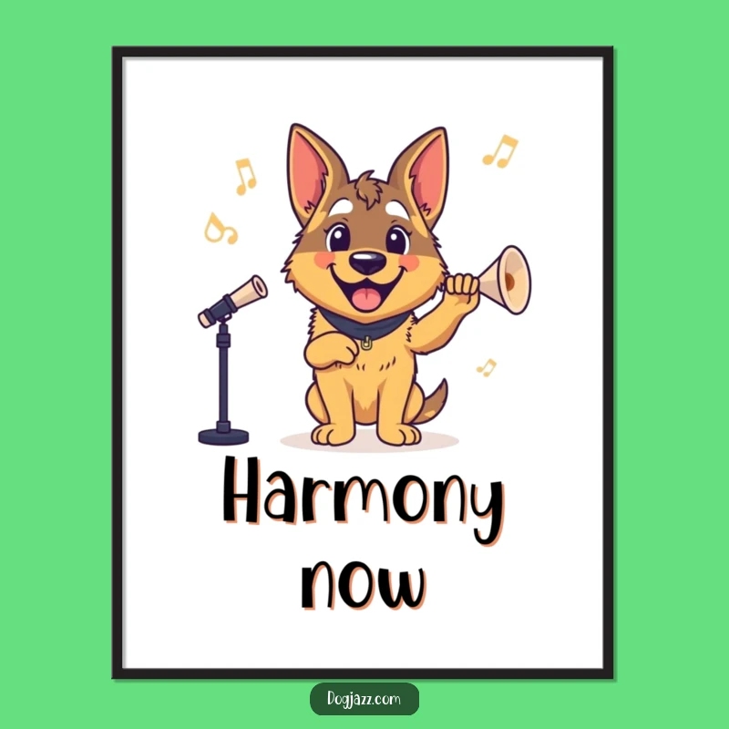 Funny German Shepherd Conductor Digital Art - Instant Joyful Decor
