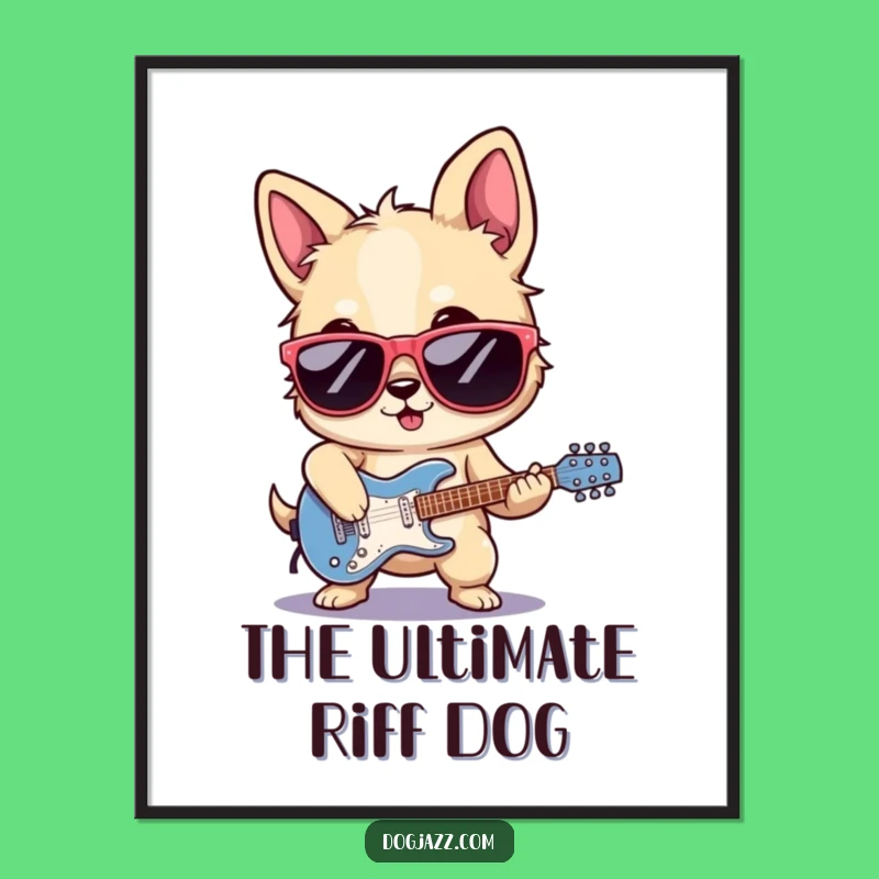 Funny Rocker Dog Digital Art - Rock Your Walls with Canine Cool