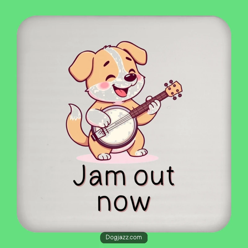 Funny Banjo Dog Coaster - Protect Surfaces with Hilarious Canine Charm