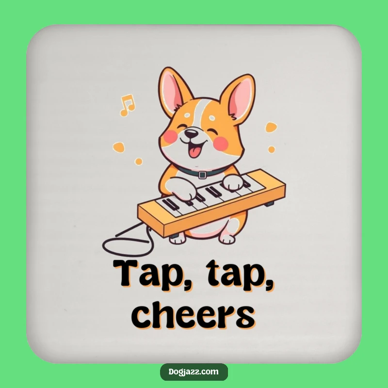 Funny Corgi Keyboard Drink Coaster: Protect Surfaces with Humor