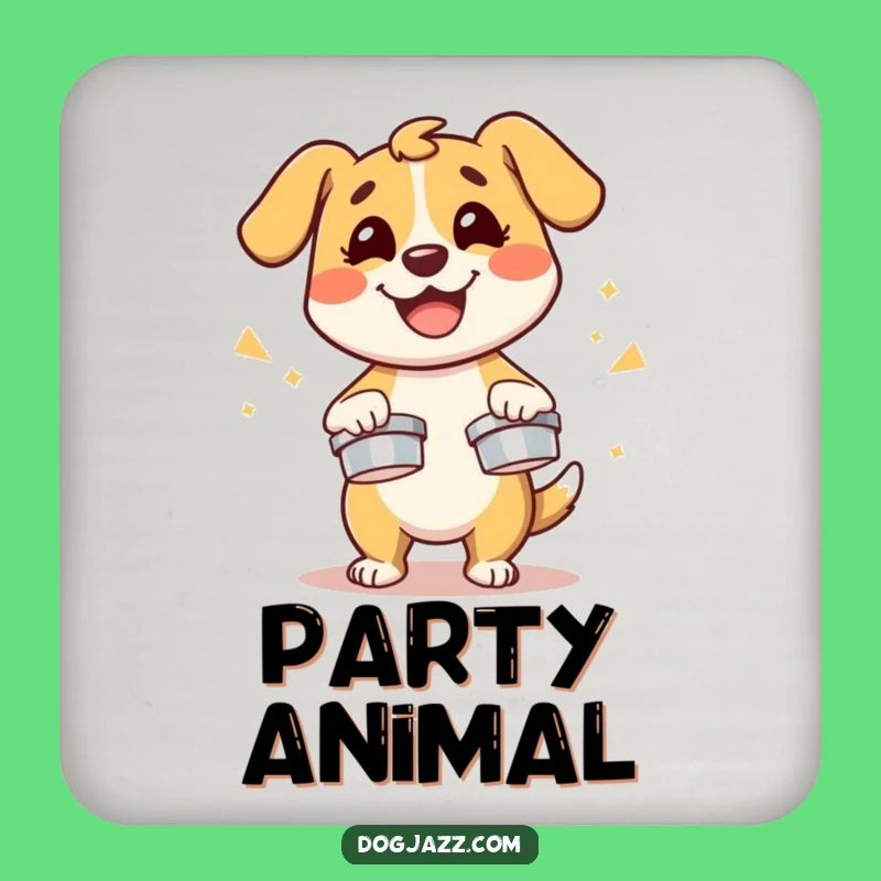 Funny Dog Cymbals Drink Coaster - Protect Surfaces with Musical Flair!