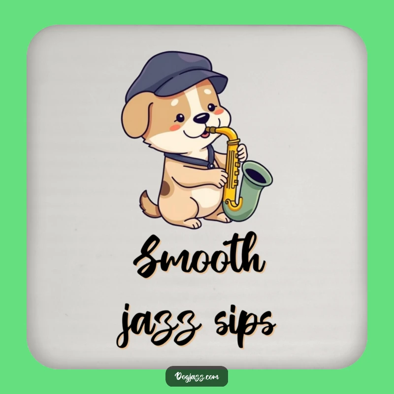 Funny Dog Saxophone Coasters: Protect Surfaces with Jazz, a Quirky Funny Gift