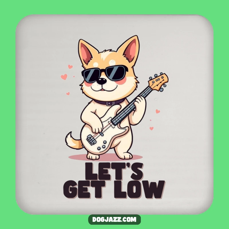 Funny Jazz Bass Dog Coaster: Cool Surface Protection Musical Gift