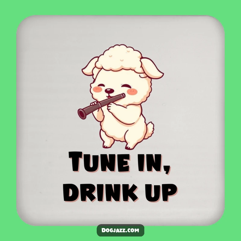 Funny Sheepdog Clarinet Coasters: Protect Surfaces with Musical Notes