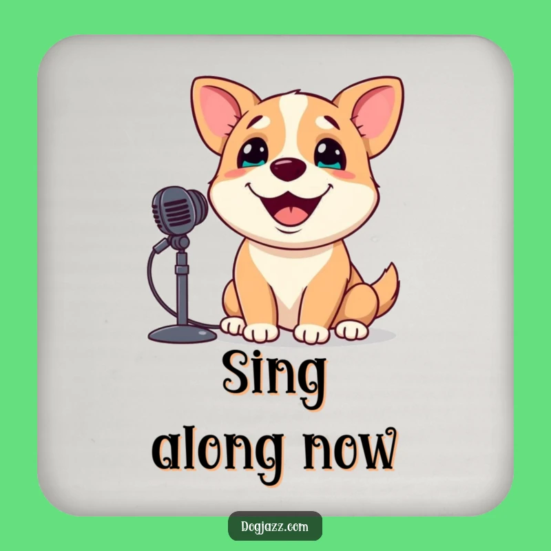 Funny Singing Dog Drink Coaster: Crooner Pooch Set for Tables Gift