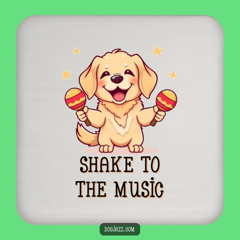 Funny Golden Retriever Maraca Coaster Set - Protect Surfaces with Humor!