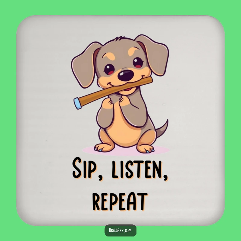 Funny Dachshund Flute Coaster Set - Protect Surfaces with Melody!