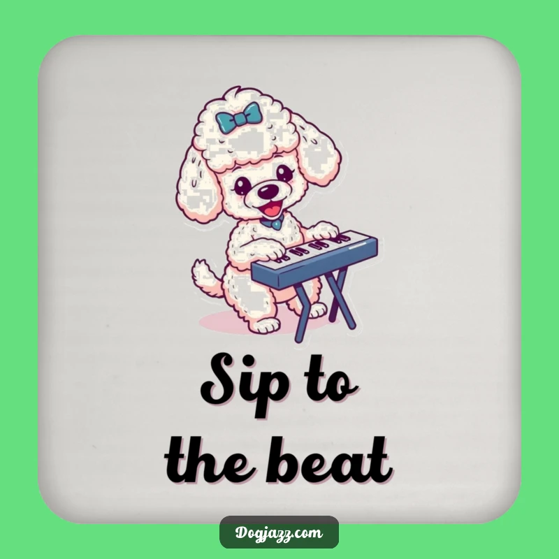 Funny Poodle Keyboard Coaster: Protect Surfaces with Musical Style