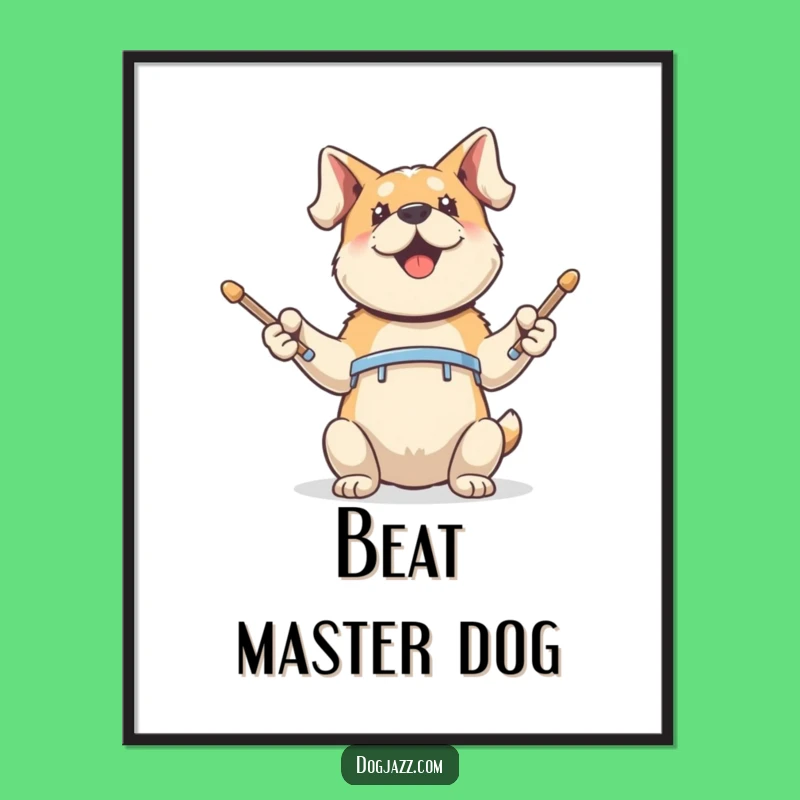 Funny Dog Drummer Poster: Hilarious Wall Art for Music Lovers & Pet Fans