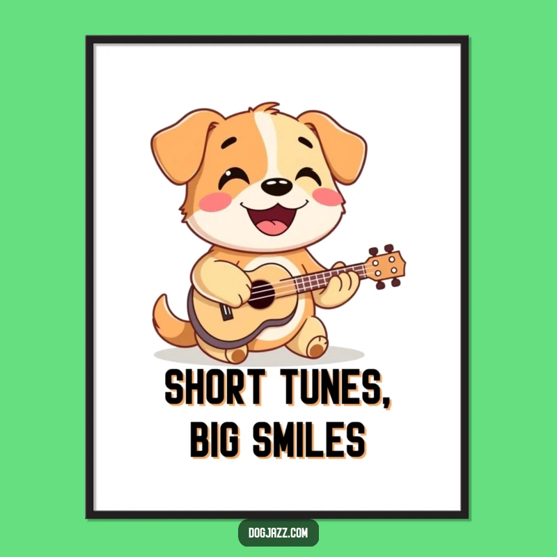 Funny Dog Ukulele Poster: Brighten Your Walls with Musical Canine Cheer