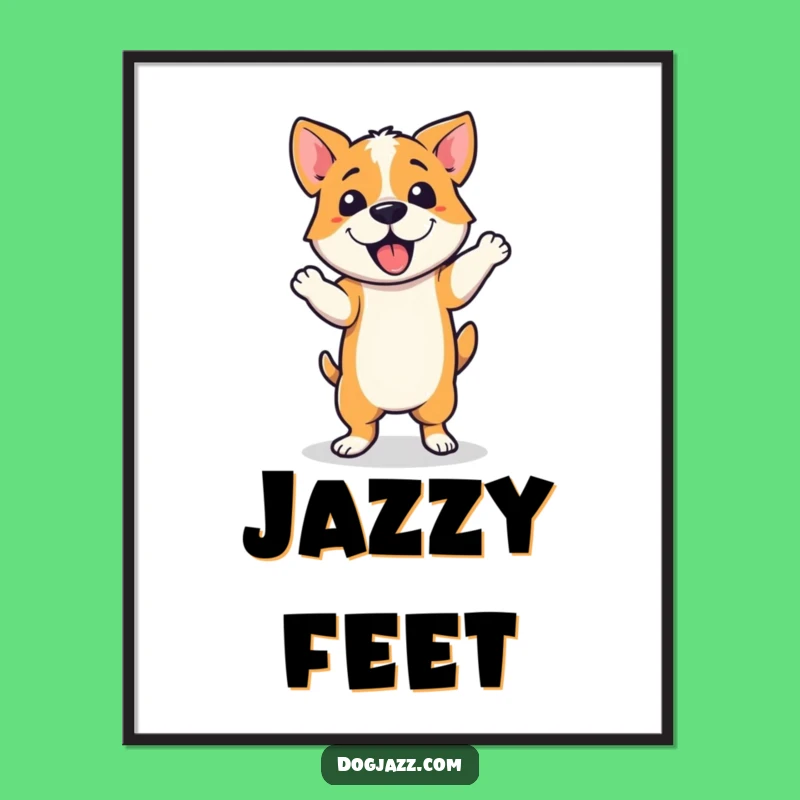 Funny Jazzy Dancer Dog Poster: Cool Dance Art Print Gift
