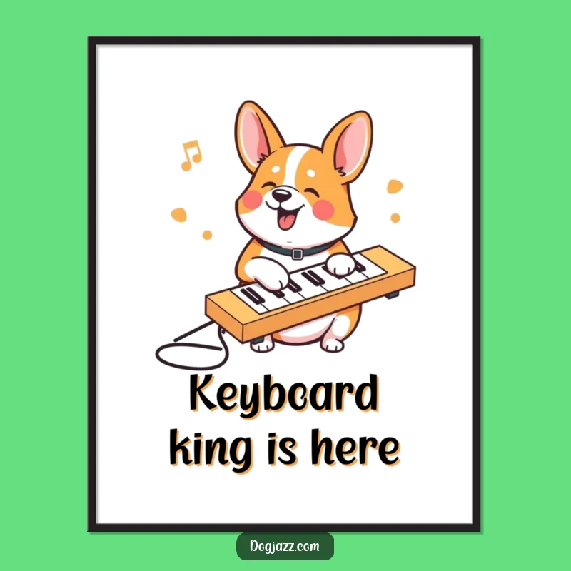 Funny Corgi Keyboard Art Poster: Hilarious Wall Decor Gift Idea