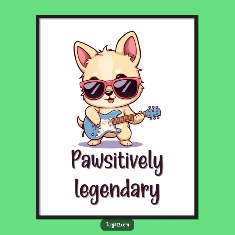 Funny Rocker Dog Poster - Hang Up Some Awesome Canine Art