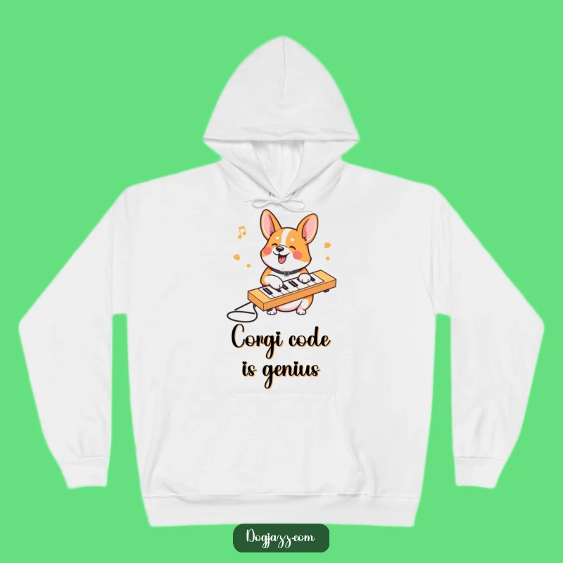 Cozy Funny Corgi Keyboard Hoodie: Warm and Humorous Gift Apparel
