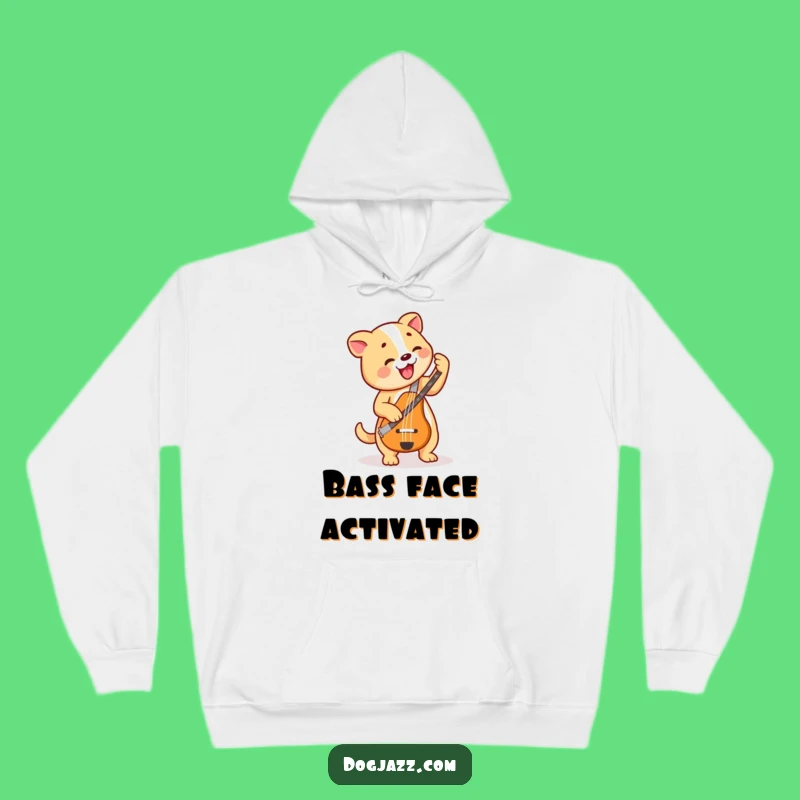 Cozy Funny Dog Bass Player Hoodie: Warm Up with This Jammin' Canine's Musical Style