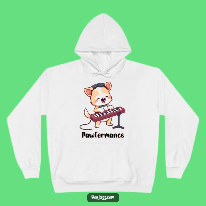 Cozy Funny Terrier Keyboard Hoodie - Warm Comfort for Musical Pups!